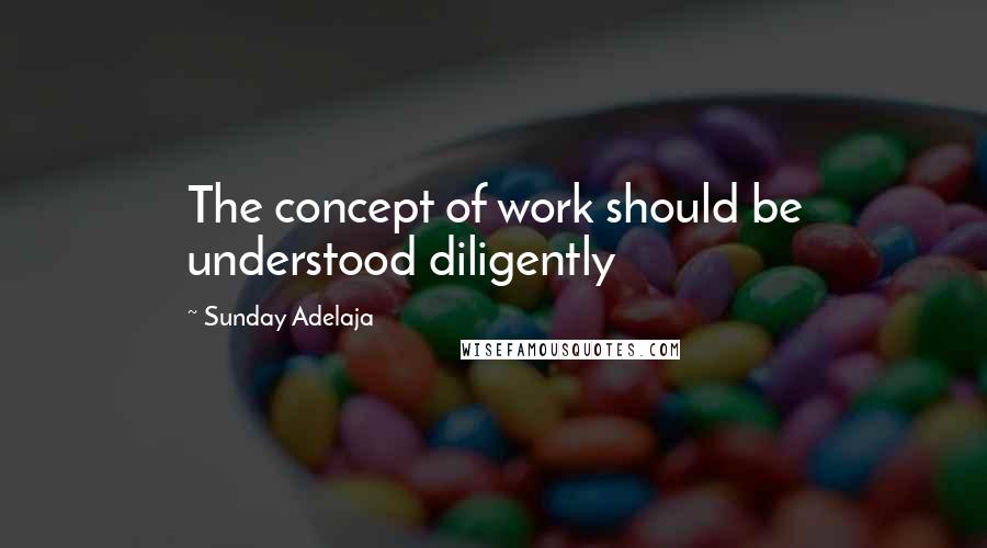 Sunday Adelaja Quotes: The concept of work should be understood diligently