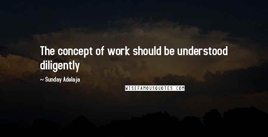 Sunday Adelaja Quotes: The concept of work should be understood diligently