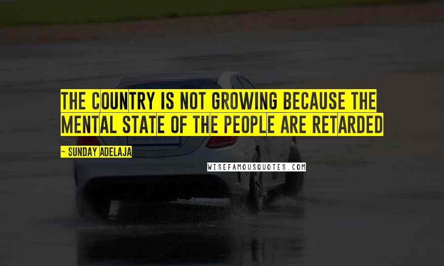 Sunday Adelaja Quotes: The country is not growing because the mental state of the people are retarded