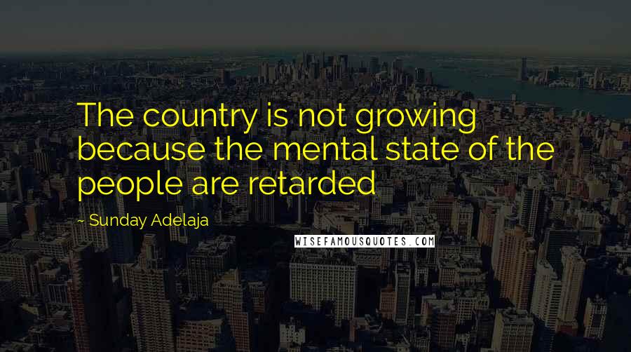 Sunday Adelaja Quotes: The country is not growing because the mental state of the people are retarded