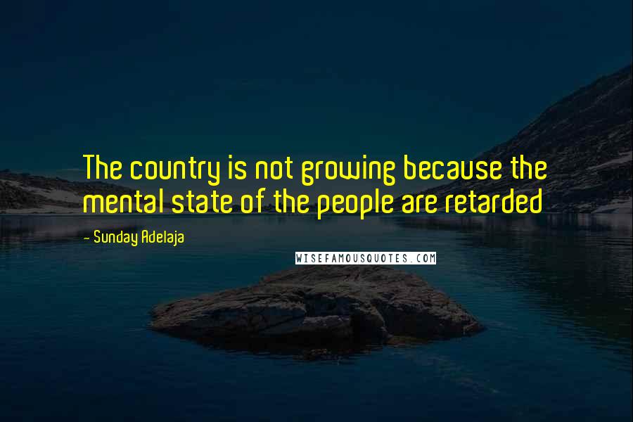 Sunday Adelaja Quotes: The country is not growing because the mental state of the people are retarded