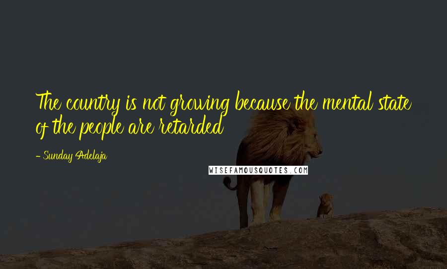 Sunday Adelaja Quotes: The country is not growing because the mental state of the people are retarded
