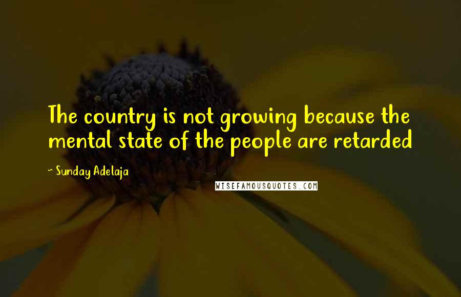 Sunday Adelaja Quotes: The country is not growing because the mental state of the people are retarded