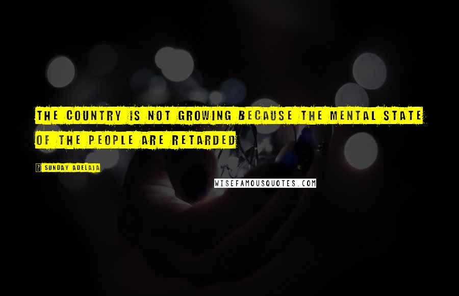 Sunday Adelaja Quotes: The country is not growing because the mental state of the people are retarded