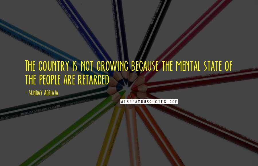 Sunday Adelaja Quotes: The country is not growing because the mental state of the people are retarded