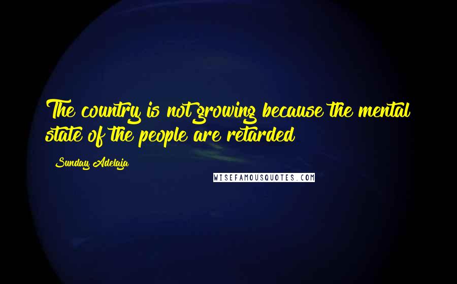 Sunday Adelaja Quotes: The country is not growing because the mental state of the people are retarded