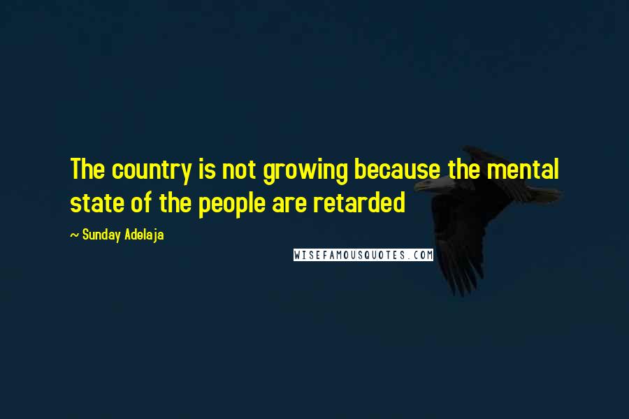 Sunday Adelaja Quotes: The country is not growing because the mental state of the people are retarded