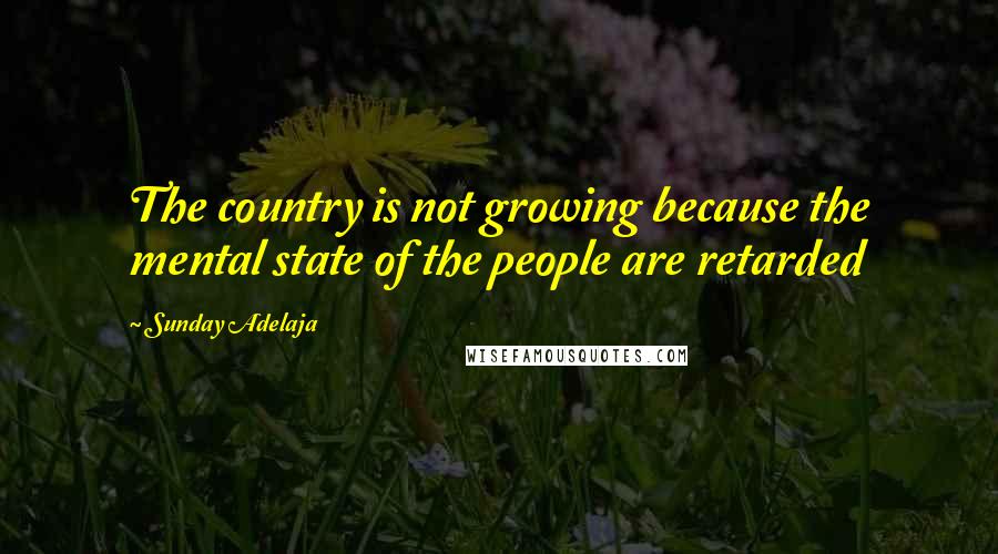 Sunday Adelaja Quotes: The country is not growing because the mental state of the people are retarded