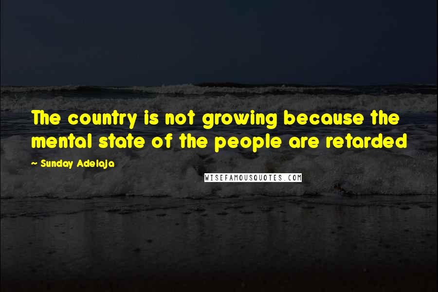 Sunday Adelaja Quotes: The country is not growing because the mental state of the people are retarded