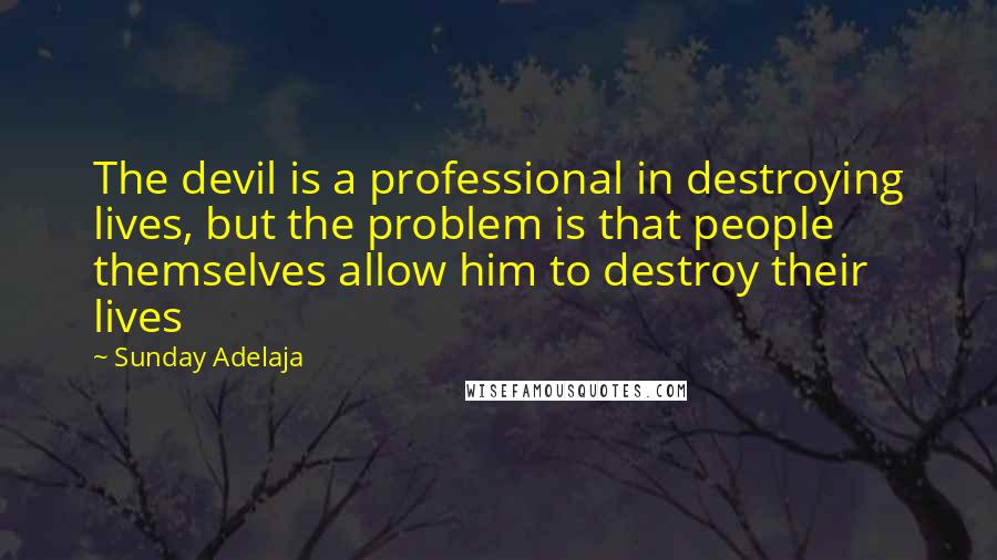 Sunday Adelaja Quotes: The devil is a professional in destroying lives, but the problem is that people themselves allow him to destroy their lives