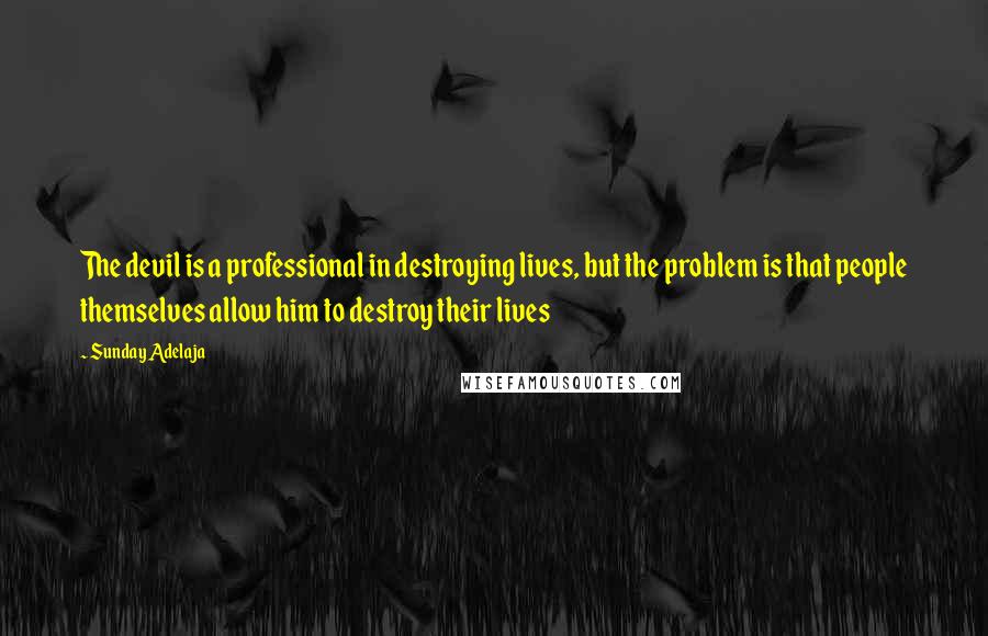 Sunday Adelaja Quotes: The devil is a professional in destroying lives, but the problem is that people themselves allow him to destroy their lives