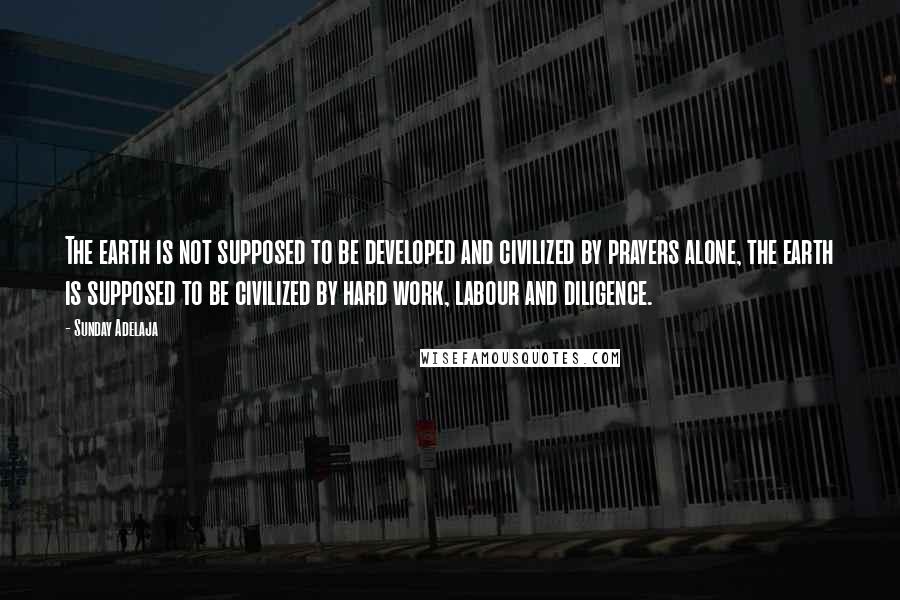 Sunday Adelaja Quotes: The earth is not supposed to be developed and civilized by prayers alone, the earth is supposed to be civilized by hard work, labour and diligence.