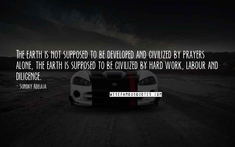 Sunday Adelaja Quotes: The earth is not supposed to be developed and civilized by prayers alone, the earth is supposed to be civilized by hard work, labour and diligence.
