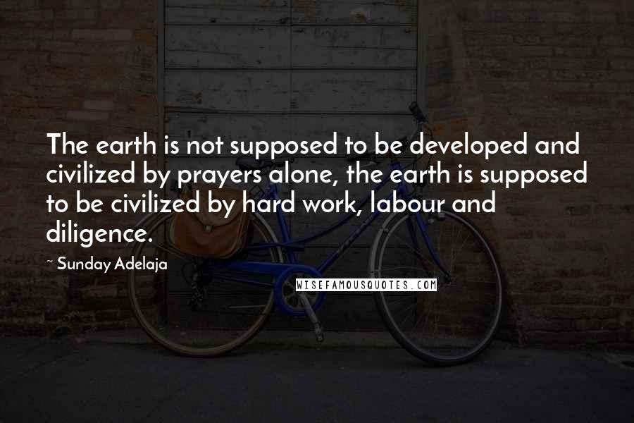 Sunday Adelaja Quotes: The earth is not supposed to be developed and civilized by prayers alone, the earth is supposed to be civilized by hard work, labour and diligence.