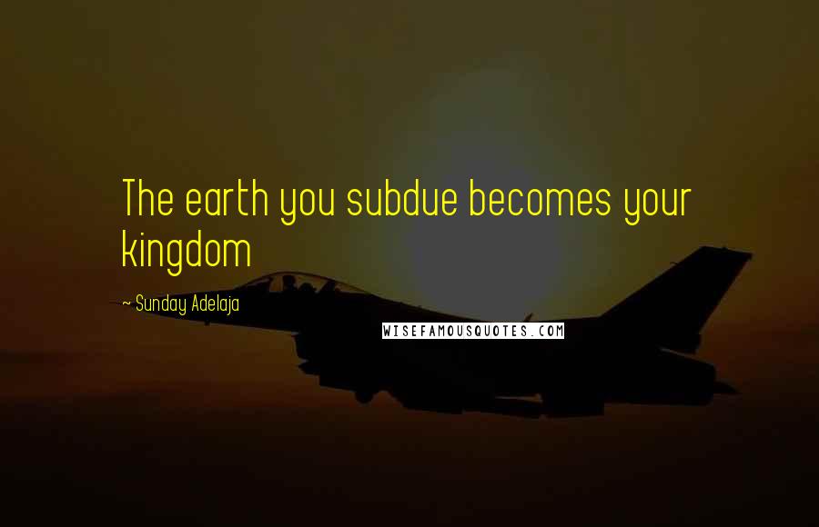 Sunday Adelaja Quotes: The earth you subdue becomes your kingdom