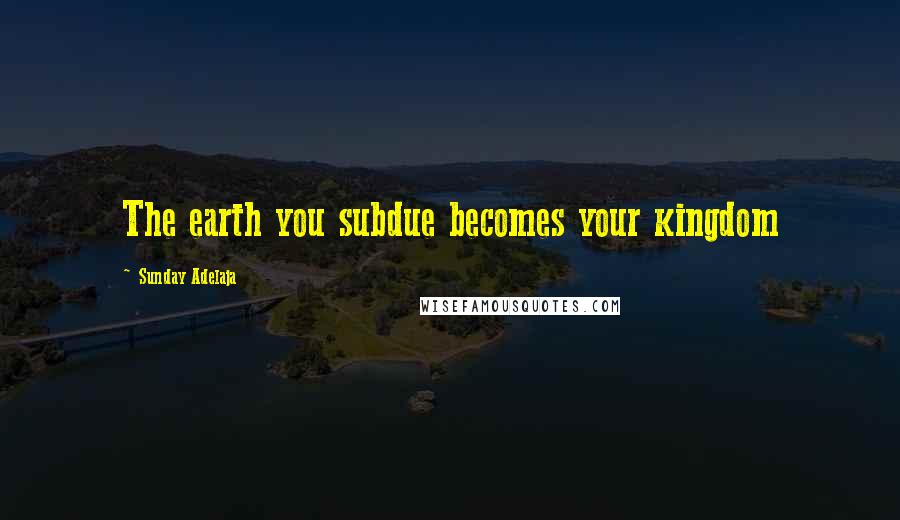 Sunday Adelaja Quotes: The earth you subdue becomes your kingdom