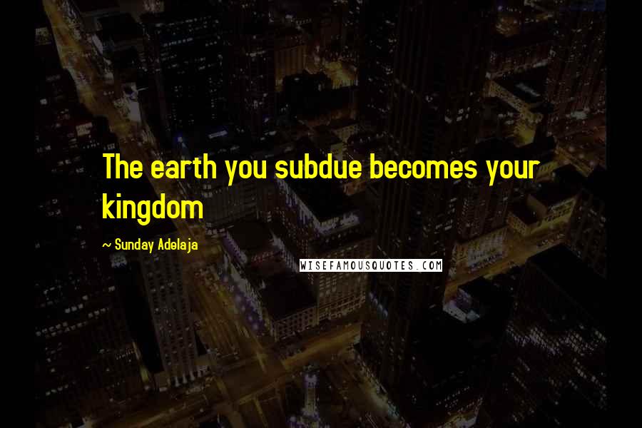 Sunday Adelaja Quotes: The earth you subdue becomes your kingdom