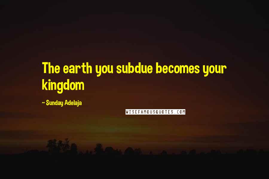 Sunday Adelaja Quotes: The earth you subdue becomes your kingdom