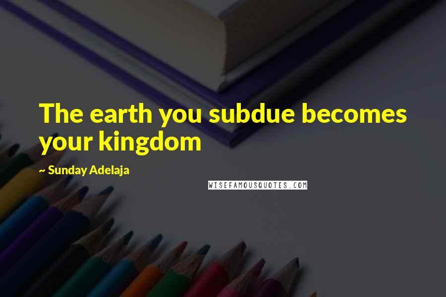 Sunday Adelaja Quotes: The earth you subdue becomes your kingdom