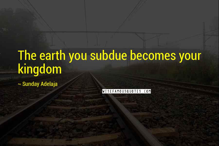 Sunday Adelaja Quotes: The earth you subdue becomes your kingdom