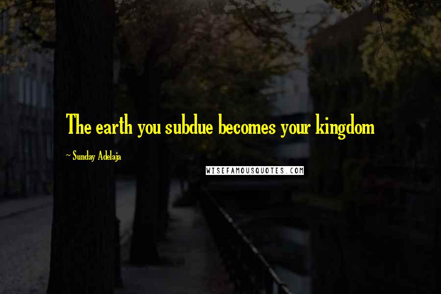 Sunday Adelaja Quotes: The earth you subdue becomes your kingdom