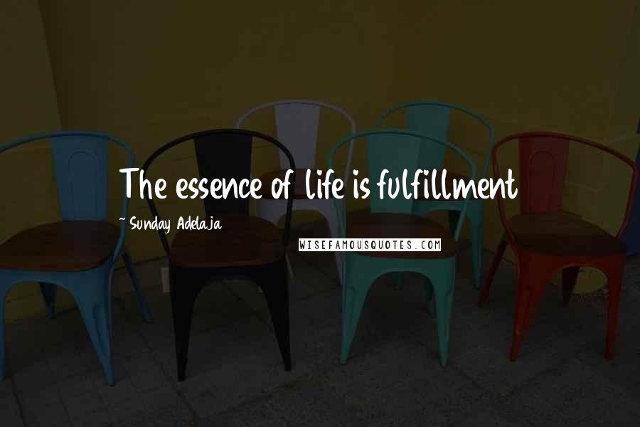 Sunday Adelaja Quotes: The essence of life is fulfillment