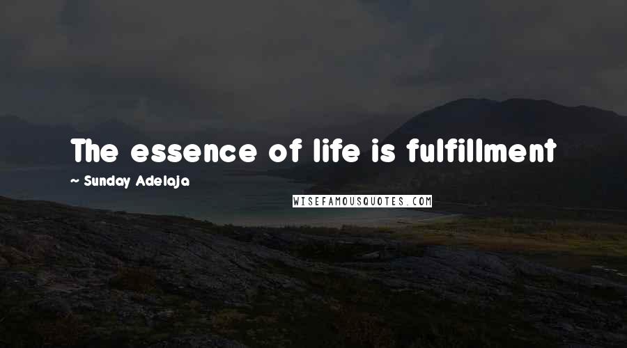 Sunday Adelaja Quotes: The essence of life is fulfillment