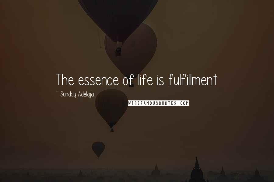 Sunday Adelaja Quotes: The essence of life is fulfillment