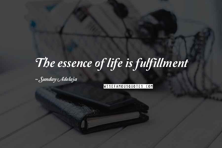 Sunday Adelaja Quotes: The essence of life is fulfillment