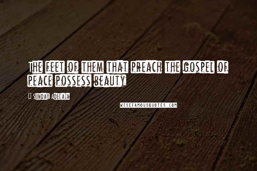 Sunday Adelaja Quotes: The feet of them that preach the gospel of peace possess beauty