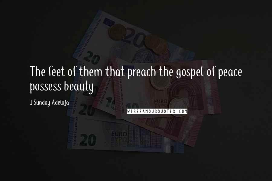 Sunday Adelaja Quotes: The feet of them that preach the gospel of peace possess beauty