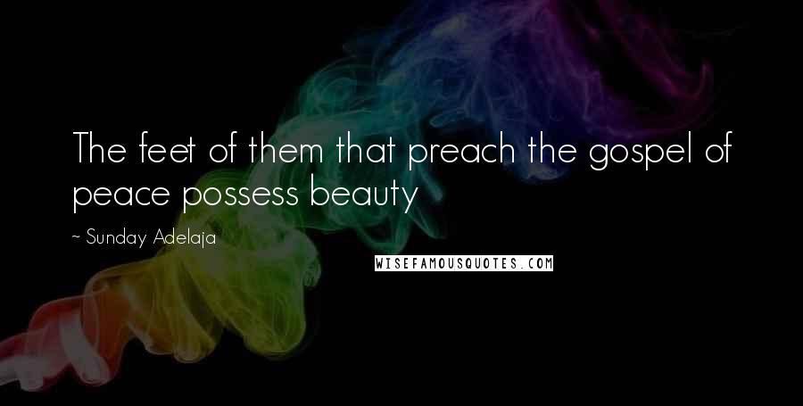 Sunday Adelaja Quotes: The feet of them that preach the gospel of peace possess beauty