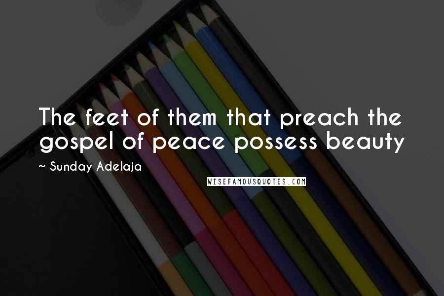 Sunday Adelaja Quotes: The feet of them that preach the gospel of peace possess beauty