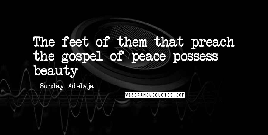 Sunday Adelaja Quotes: The feet of them that preach the gospel of peace possess beauty