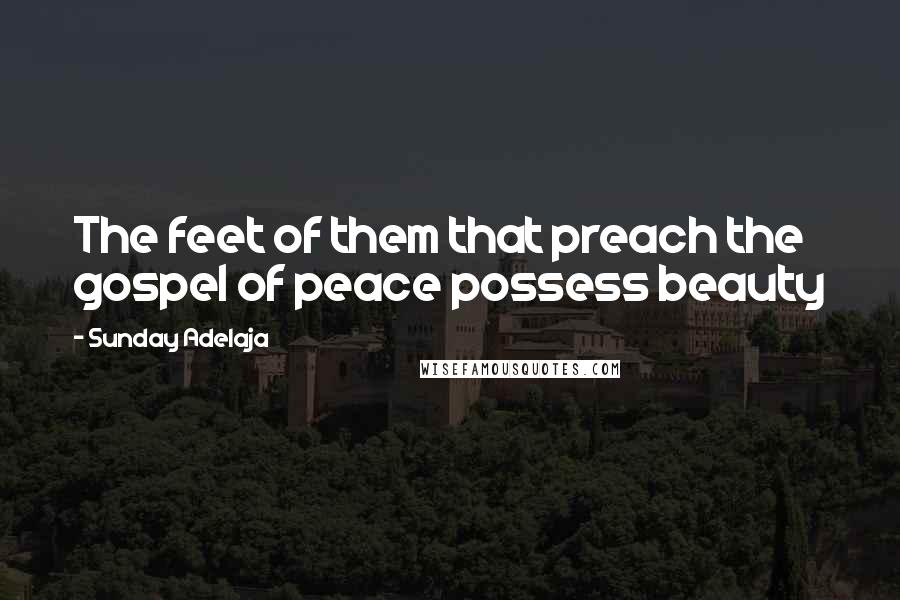 Sunday Adelaja Quotes: The feet of them that preach the gospel of peace possess beauty