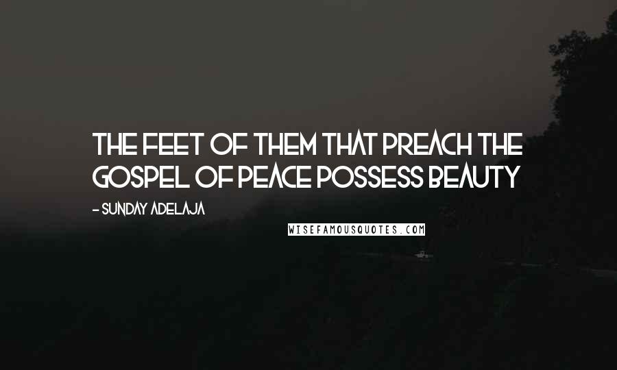 Sunday Adelaja Quotes: The feet of them that preach the gospel of peace possess beauty