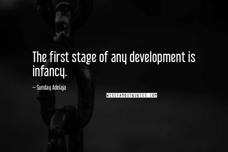 Sunday Adelaja Quotes: The first stage of any development is infancy.