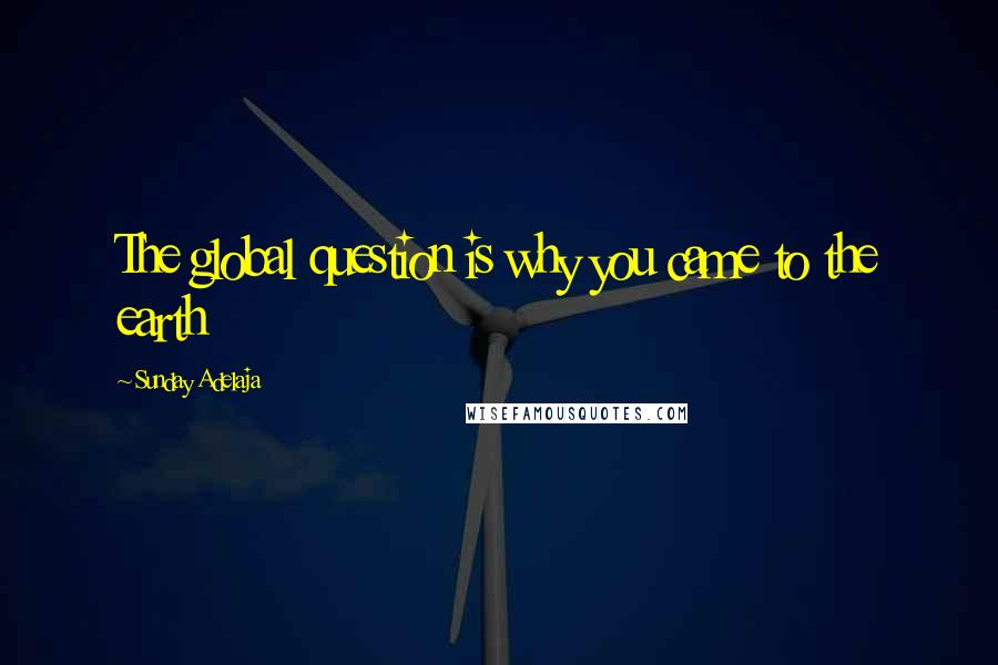 Sunday Adelaja Quotes: The global question is why you came to the earth