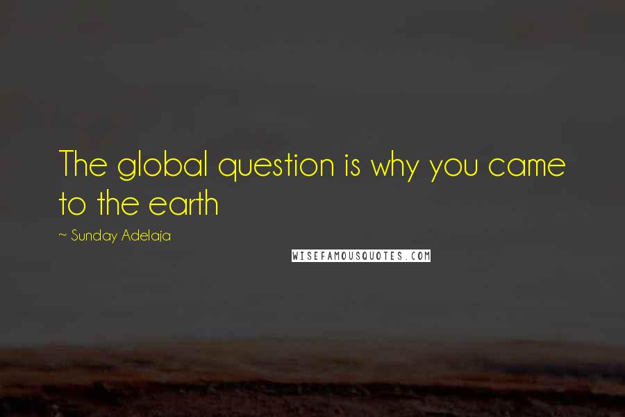 Sunday Adelaja Quotes: The global question is why you came to the earth