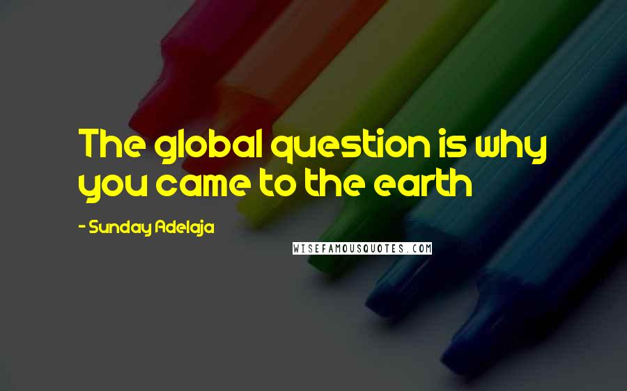 Sunday Adelaja Quotes: The global question is why you came to the earth