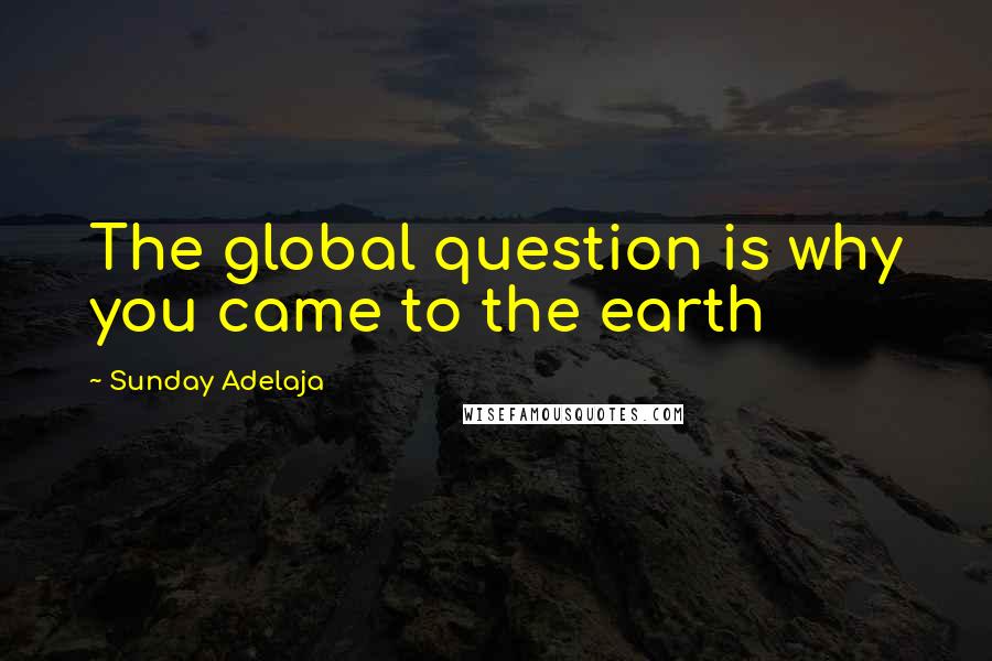 Sunday Adelaja Quotes: The global question is why you came to the earth