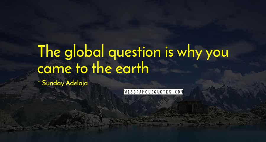 Sunday Adelaja Quotes: The global question is why you came to the earth