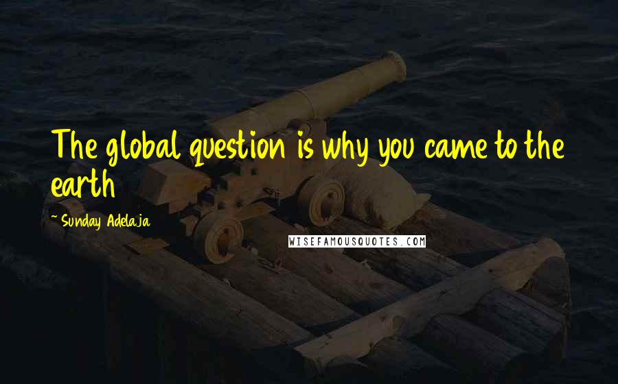 Sunday Adelaja Quotes: The global question is why you came to the earth