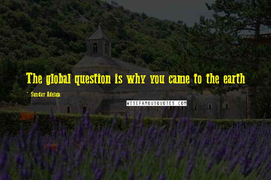 Sunday Adelaja Quotes: The global question is why you came to the earth