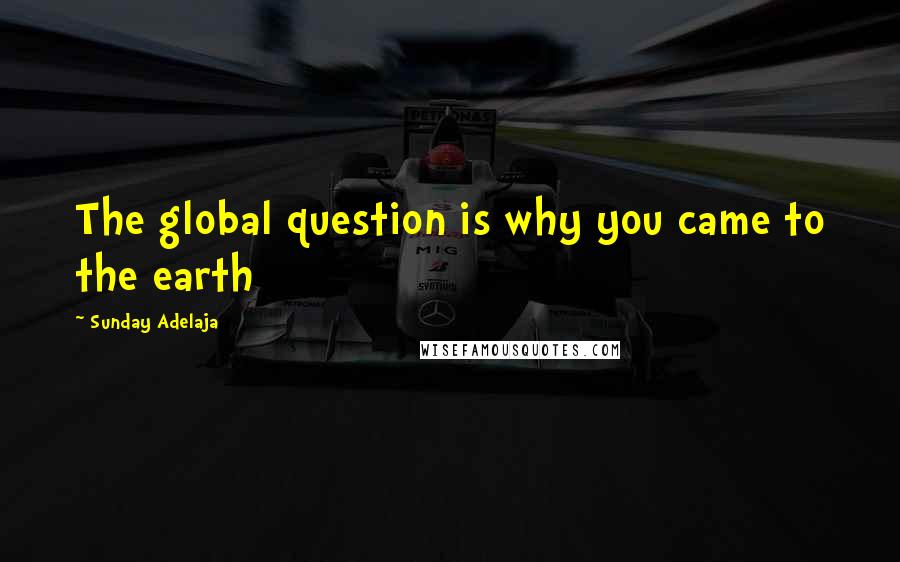 Sunday Adelaja Quotes: The global question is why you came to the earth