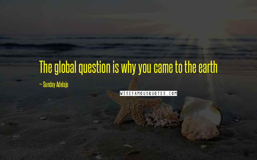 Sunday Adelaja Quotes: The global question is why you came to the earth