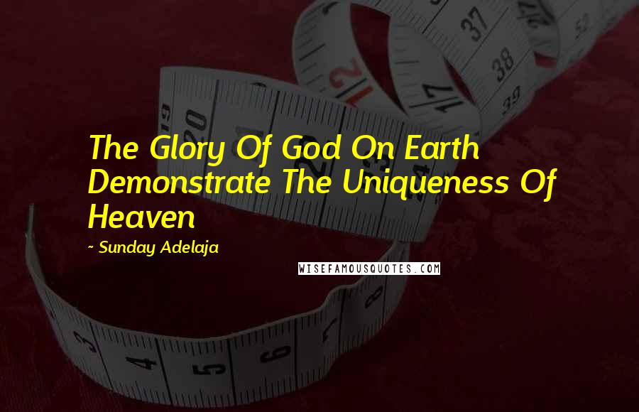 Sunday Adelaja Quotes: The Glory Of God On Earth Demonstrate The Uniqueness Of Heaven