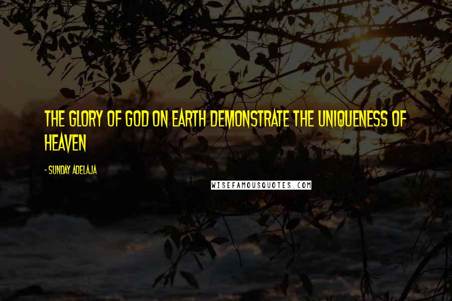 Sunday Adelaja Quotes: The Glory Of God On Earth Demonstrate The Uniqueness Of Heaven