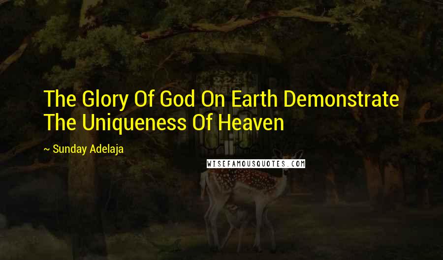 Sunday Adelaja Quotes: The Glory Of God On Earth Demonstrate The Uniqueness Of Heaven
