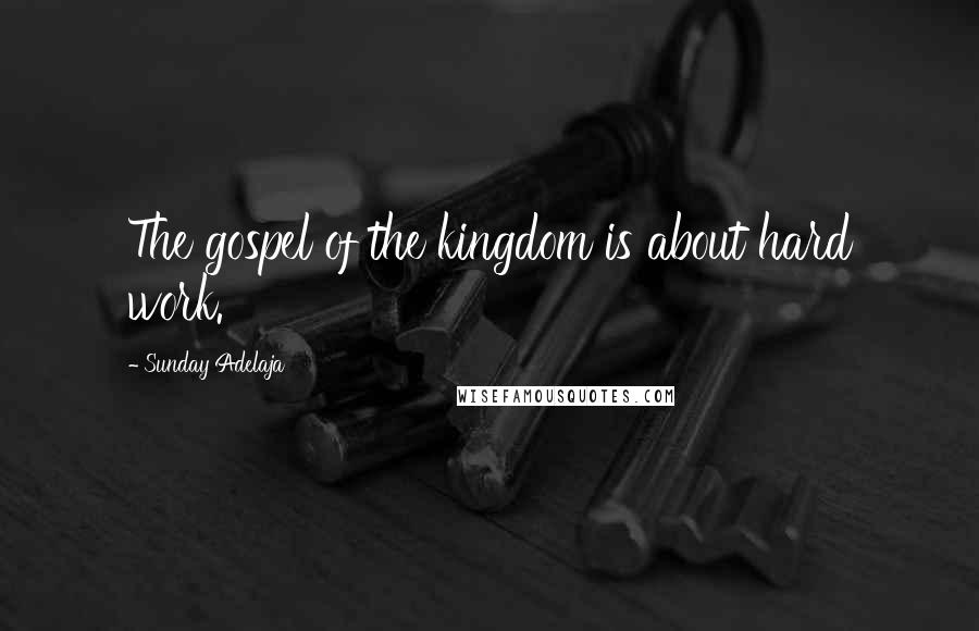 Sunday Adelaja Quotes: The gospel of the kingdom is about hard work.